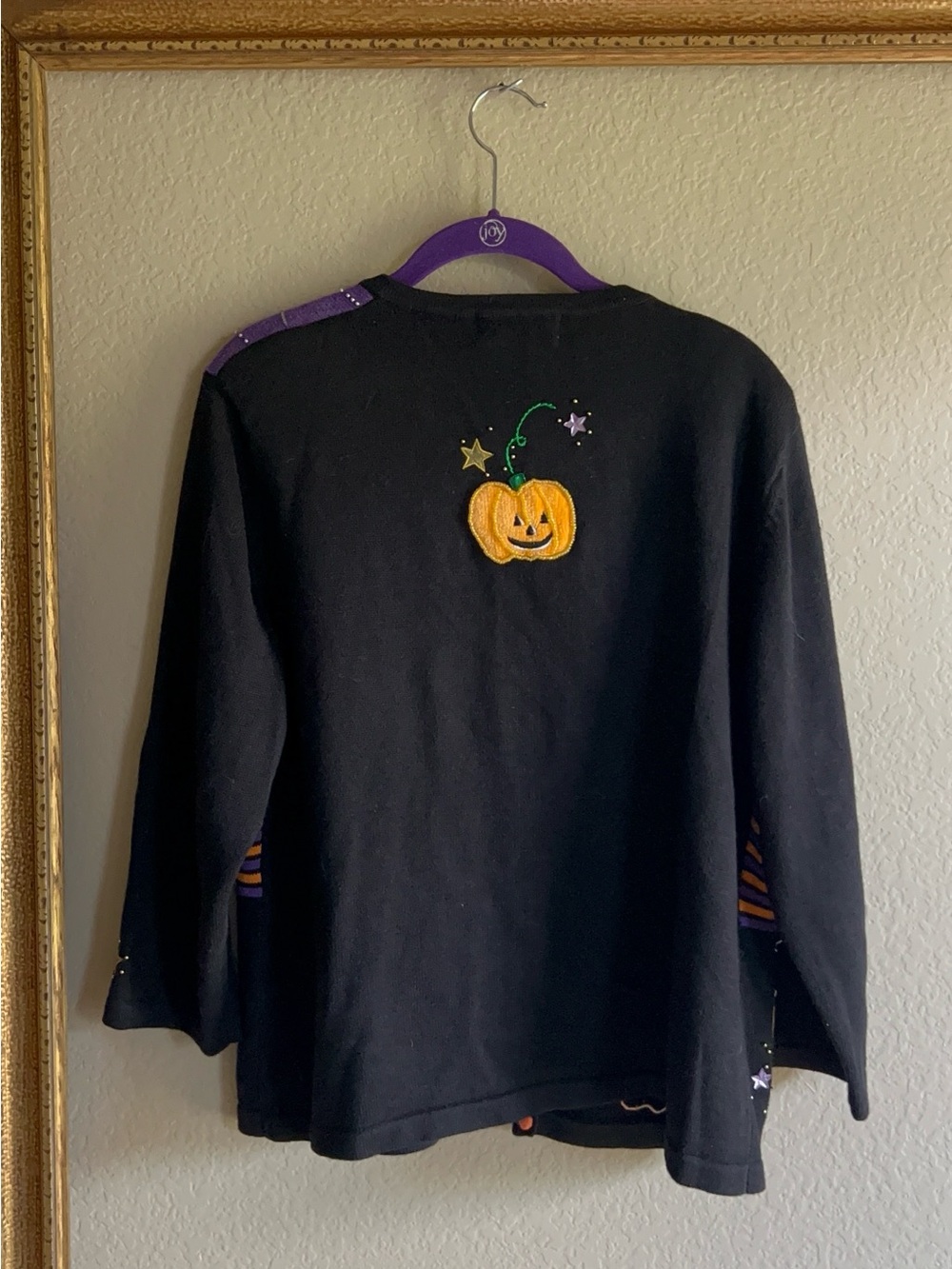 Jack B. Quick Halloween Cardigan Sweater - Black with Ghosts, Spiders, Pumpkins - Picture 9 of 9